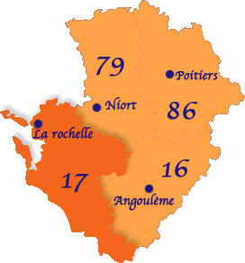 carte departements Poitou Charente